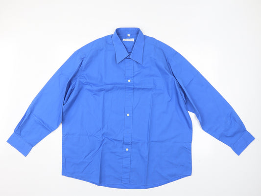 Front view of Authentic men’s blue dress shirt