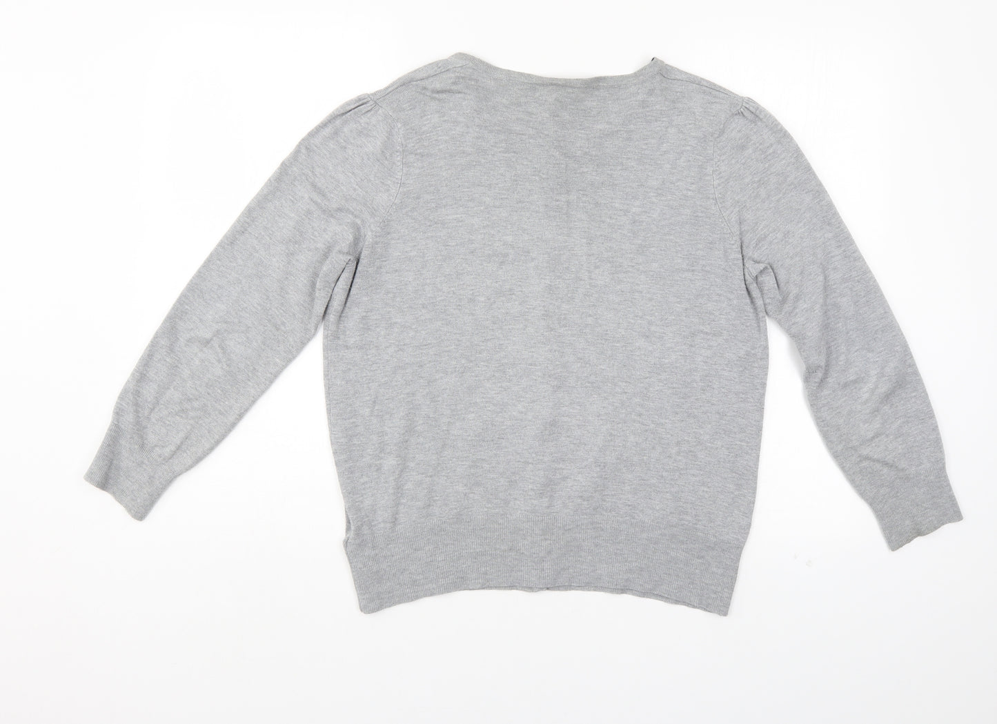 M&S Womens Grey   Cardigan Jumper Size 16
