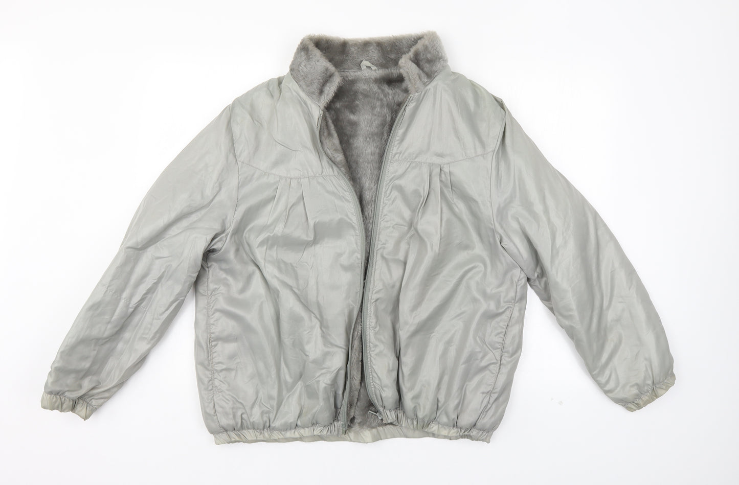 Preworn Womens Silver   Jacket Coat Size 18