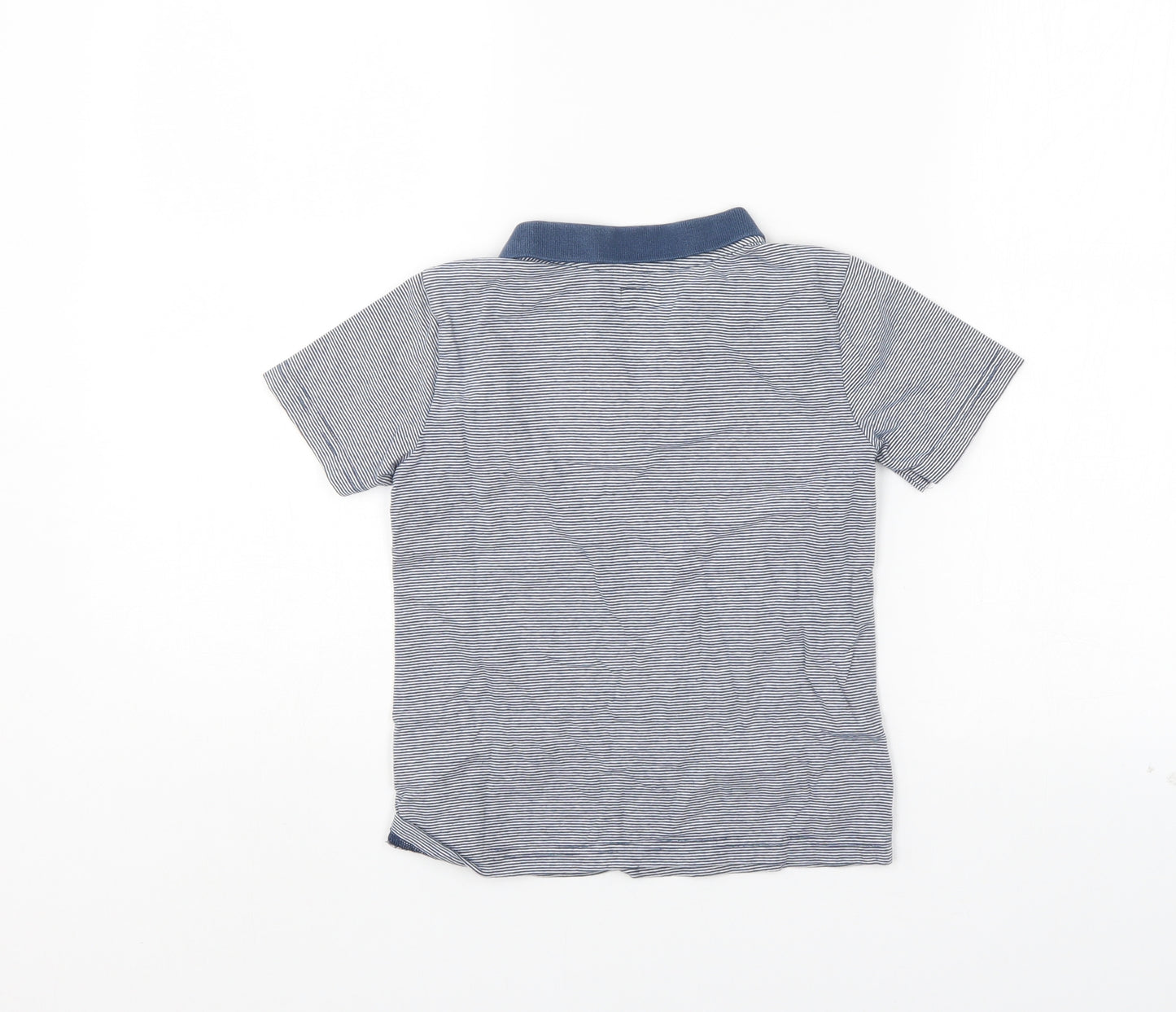 F&F Boys Blue Striped  Basic Polo Size 6-7 Years