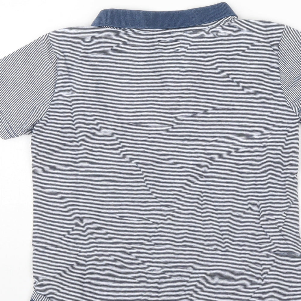 F&F Boys Blue Striped  Basic Polo Size 6-7 Years