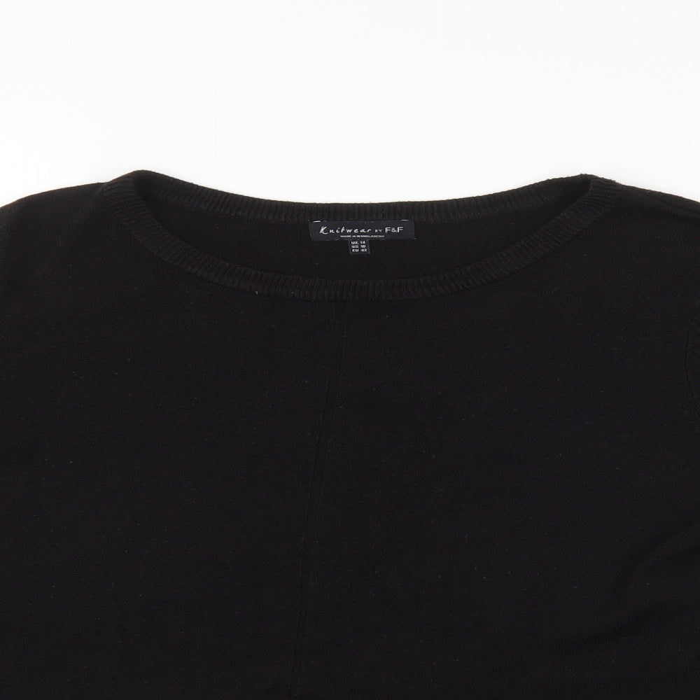 F&F Womens Black   Pullover Jumper Size 14