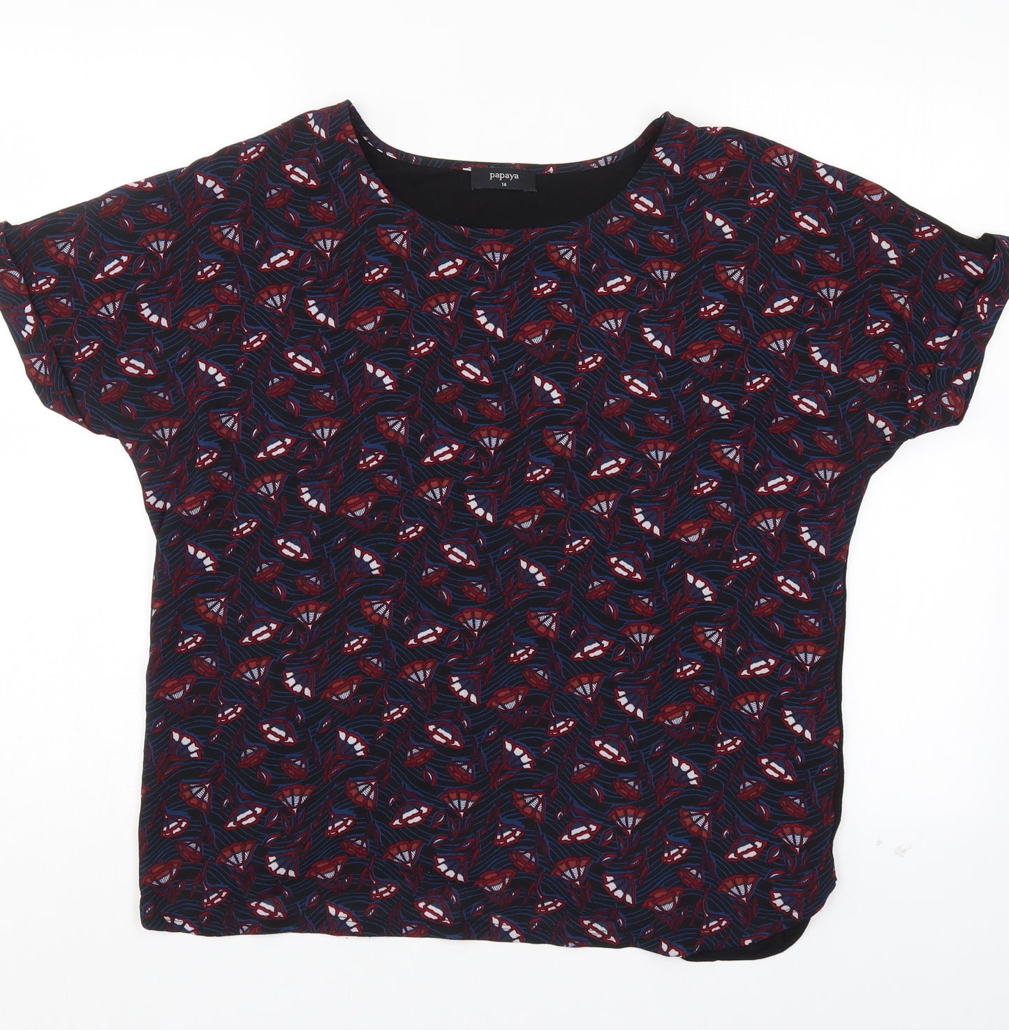 Papaya Womens Multicoloured Floral  Basic Blouse Size 14