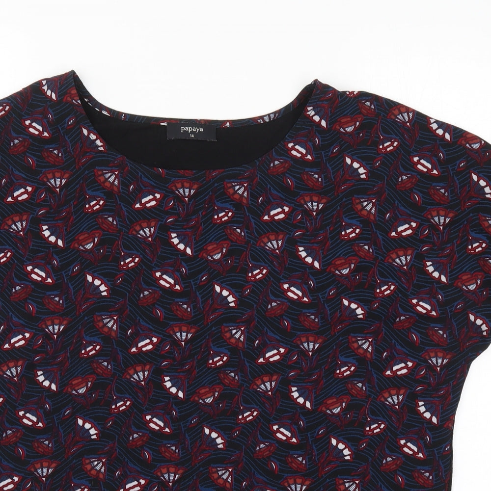 Papaya Womens Multicoloured Floral  Basic Blouse Size 14