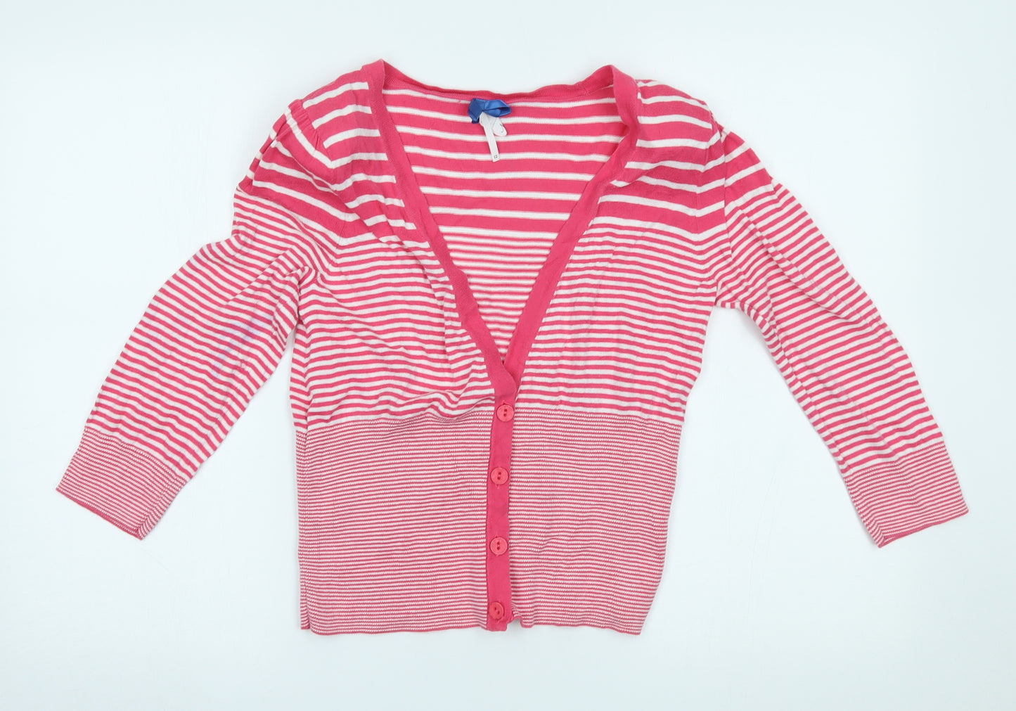 NEXT Womens Pink Striped  Cardigan Jumper Size 12