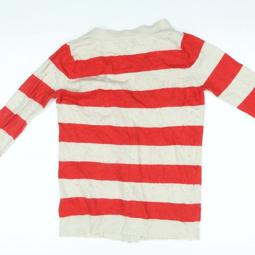 Papaya Womens Red Striped  Cardigan Jumper Size 10