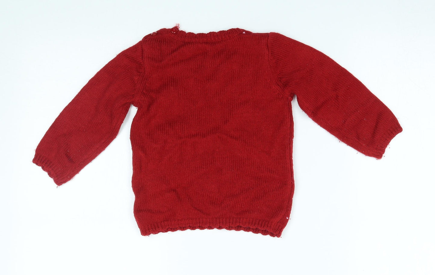 George Baby Red   Pullover Jumper Size 12-18 Months  - christmas, reindeer