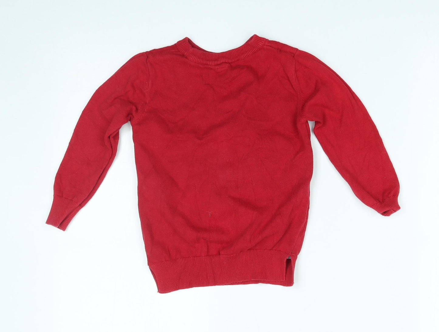 TU Boys Red   Pullover Jumper Size 2-3 Years  - llama chistmas