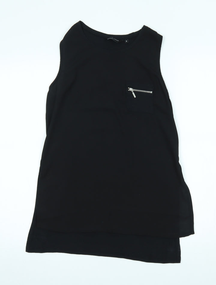 New Look Womens Black Basic Blouse Size 8