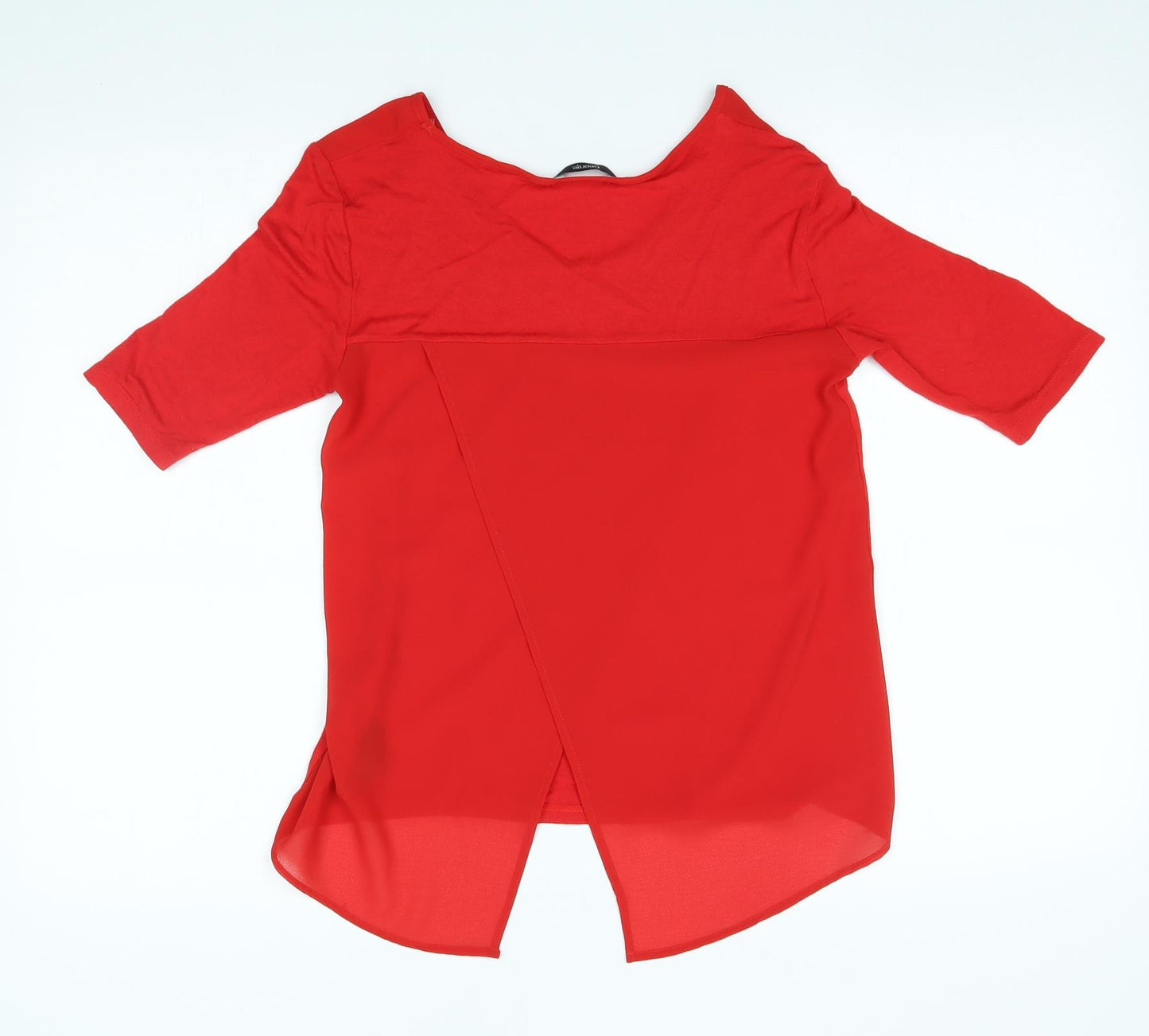 George Womens Red   Basic Blouse Size 8  - wrap back