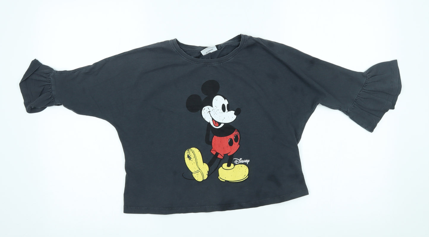 NEXT Girls Grey    Pyjama Top Size 7 Years  - disney, mickey mouse