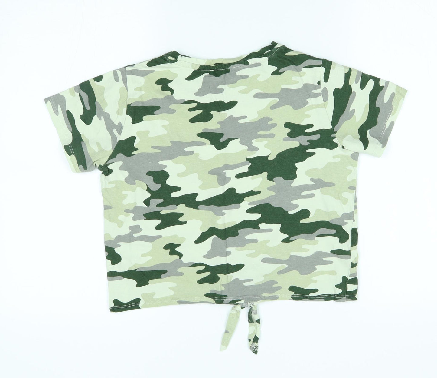 Primark Girls Green Camouflage  Basic T-Shirt Size 11-12 Years