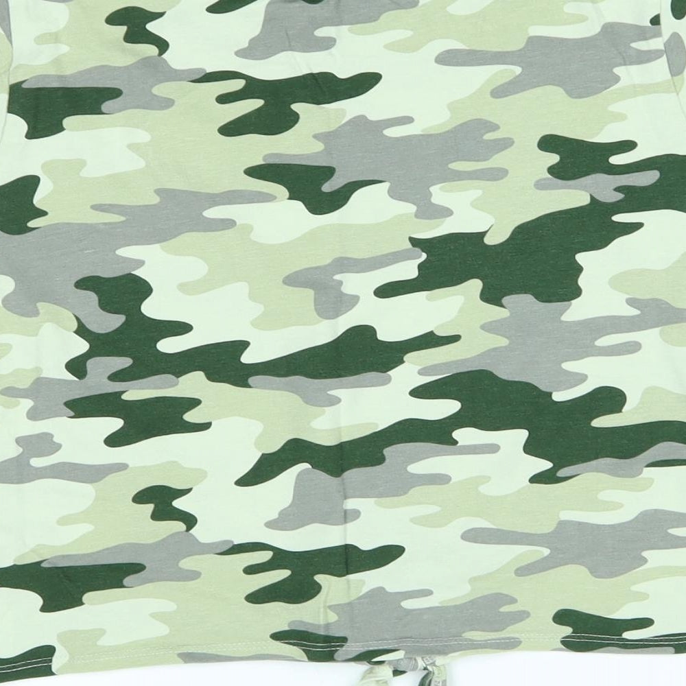 Primark Girls Green Camouflage  Basic T-Shirt Size 11-12 Years