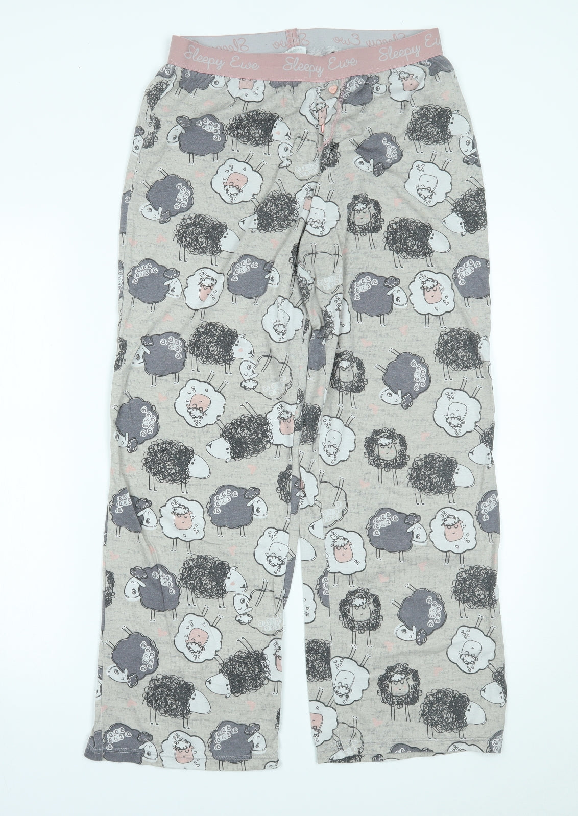 Peacocks Womens Grey    Pyjama Pants Size 10  - Sheep