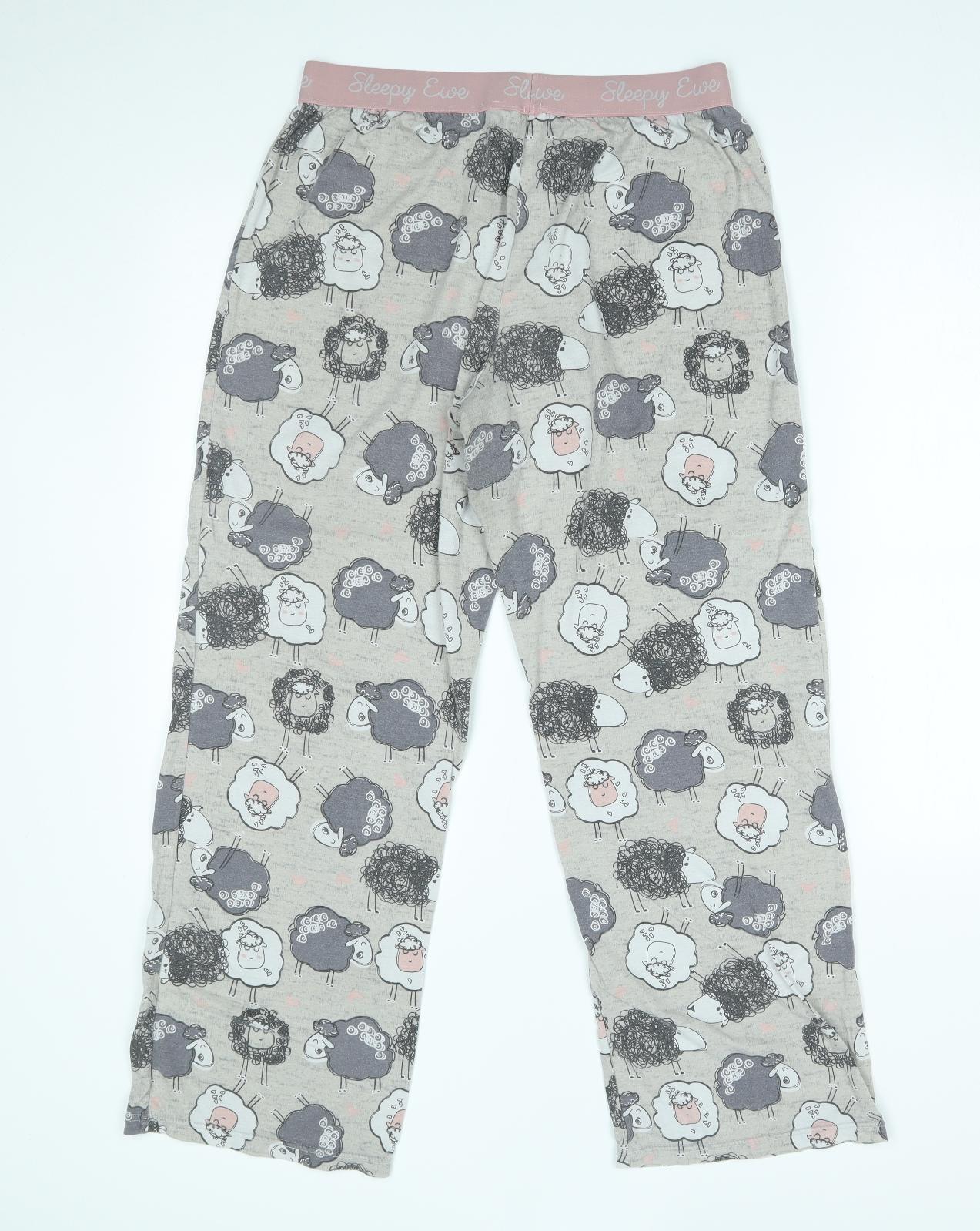 Peacocks Womens Grey    Pyjama Pants Size 10  - Sheep