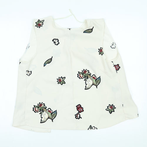 Zara Womens Beige Floral  Basic Blouse Size M