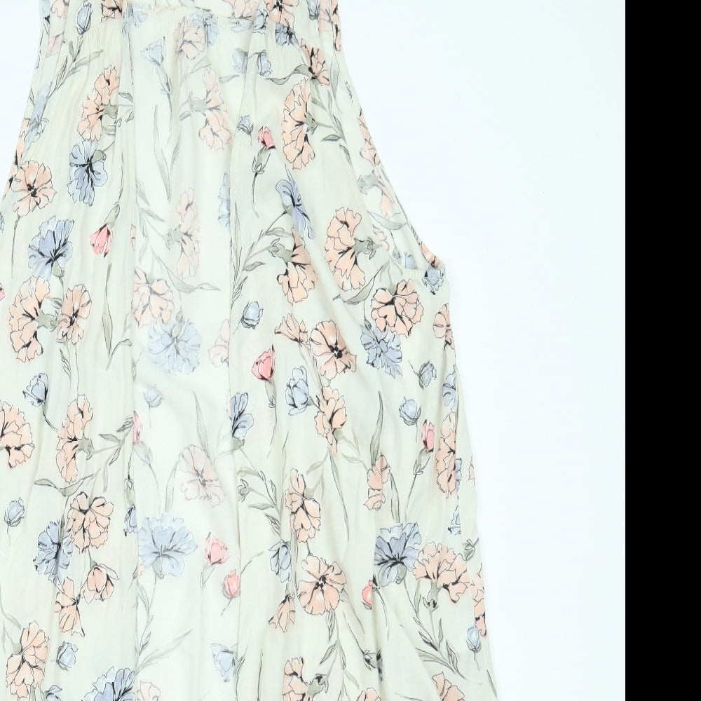 New Look Womens White Floral  Cardigan Jumper Size 14