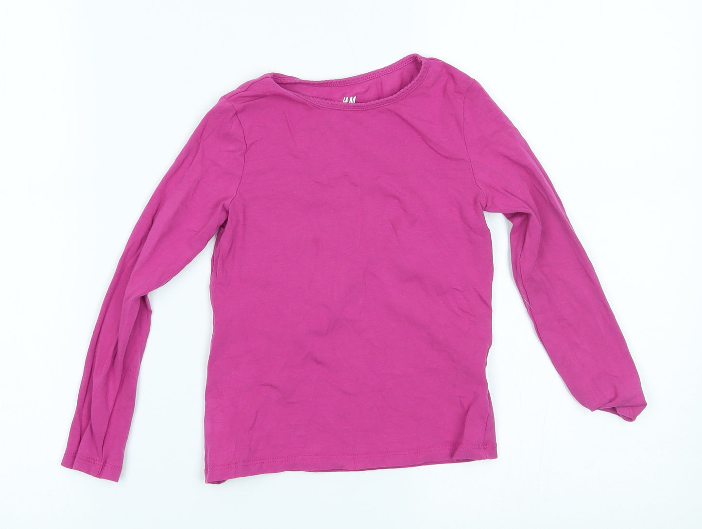 H&M Girls Pink   Basic T-Shirt Size 5-6 Years