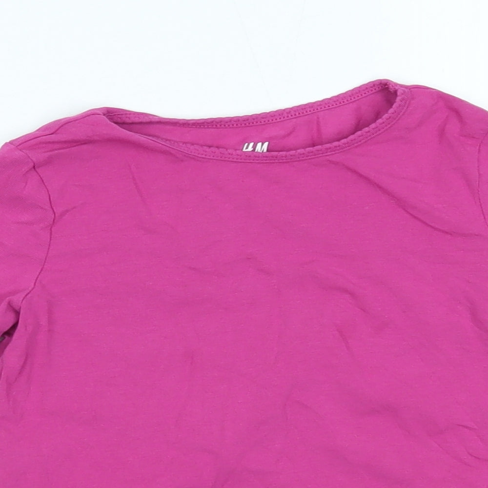 H&M Girls Pink   Basic T-Shirt Size 5-6 Years