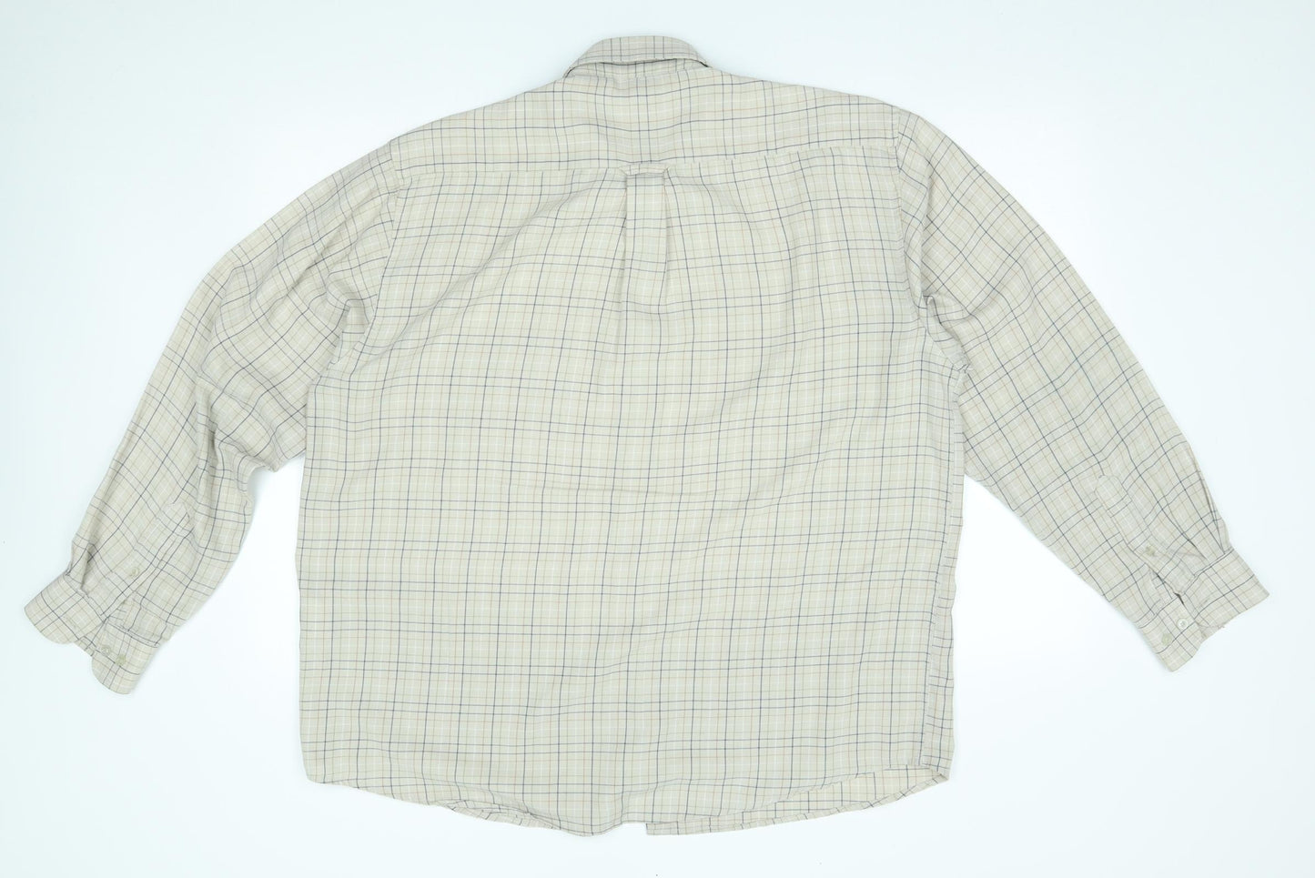 EWM Mens Beige Plaid   Button-Up Size XL