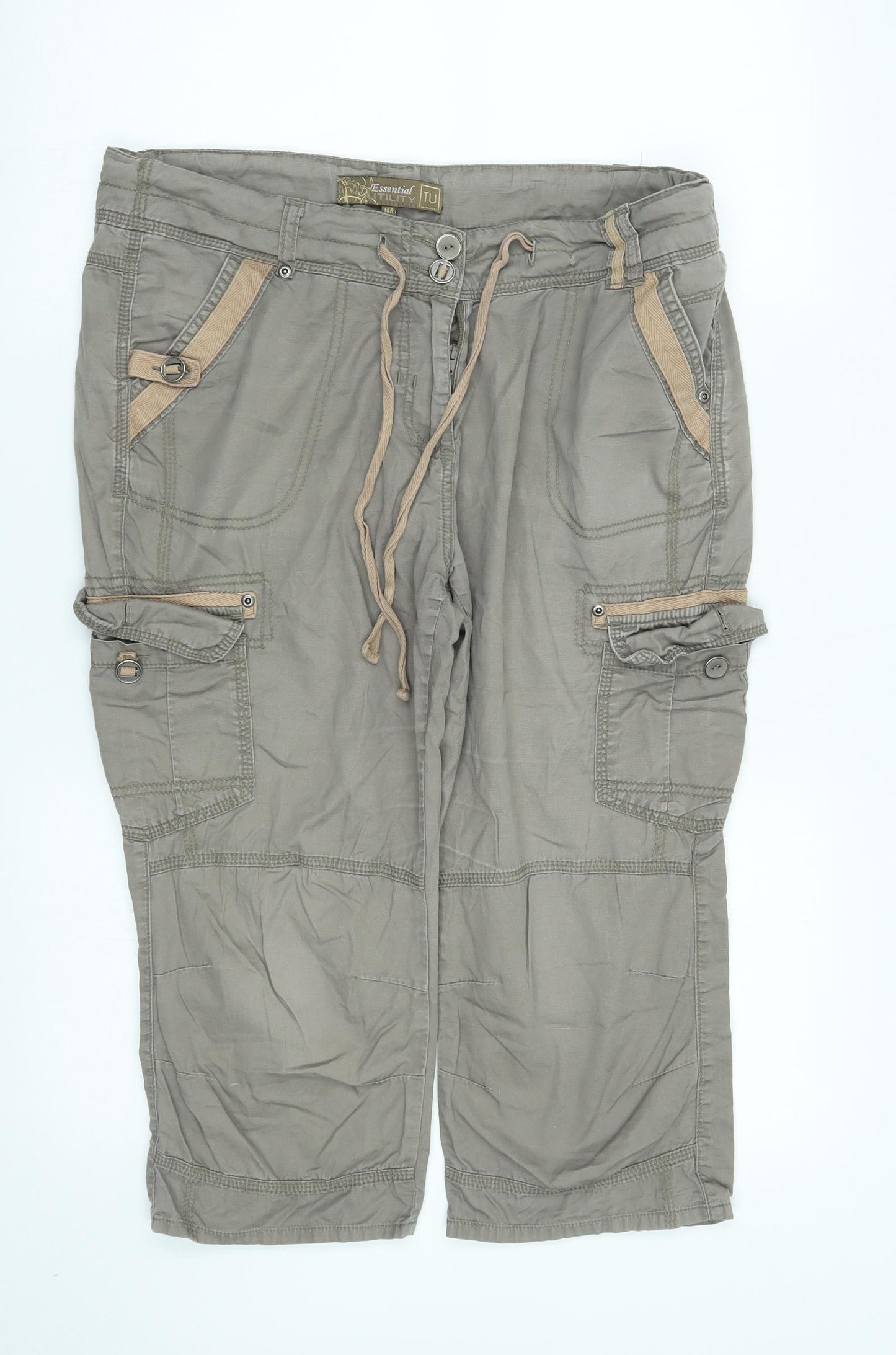 TU Womens Grey   Cargo Shorts Size 14