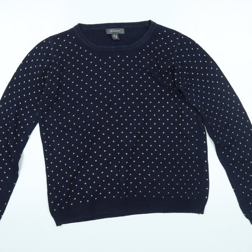 Primark Womens Blue Polka Dot  Pullover Jumper Size S