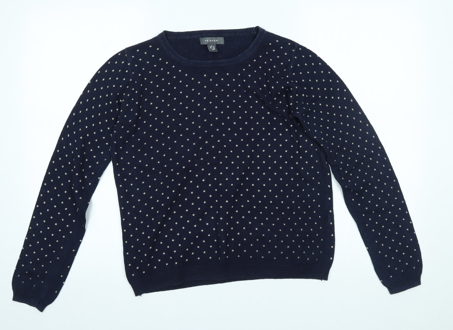 Primark Womens Blue Polka Dot  Pullover Jumper Size S