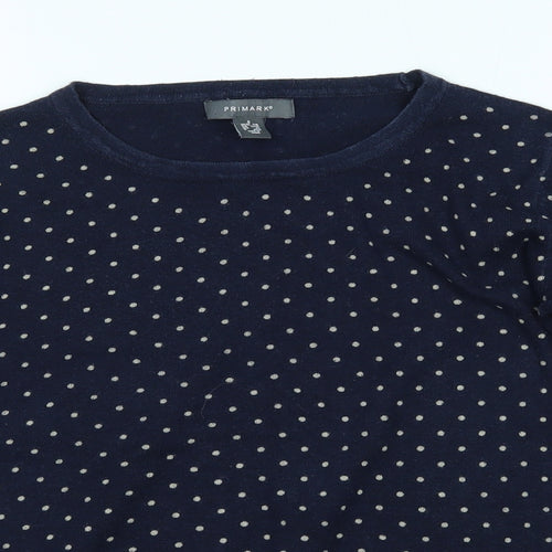 Primark Womens Blue Polka Dot  Pullover Jumper Size S