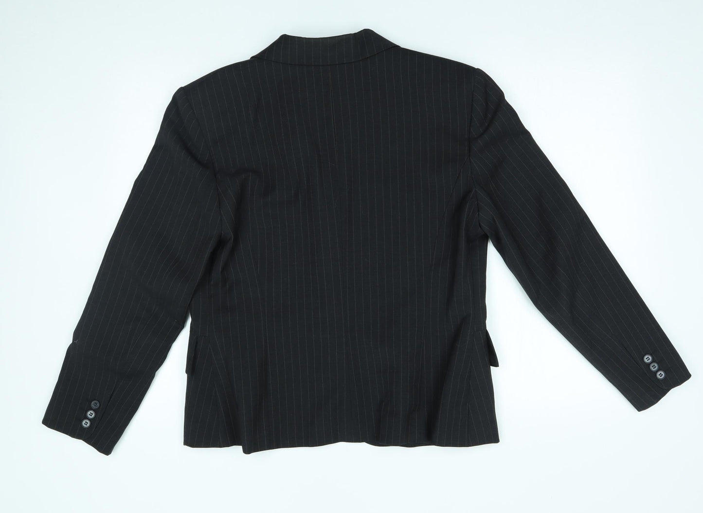 Wardrobes Womens Black Striped  Jacket Blazer Size 16