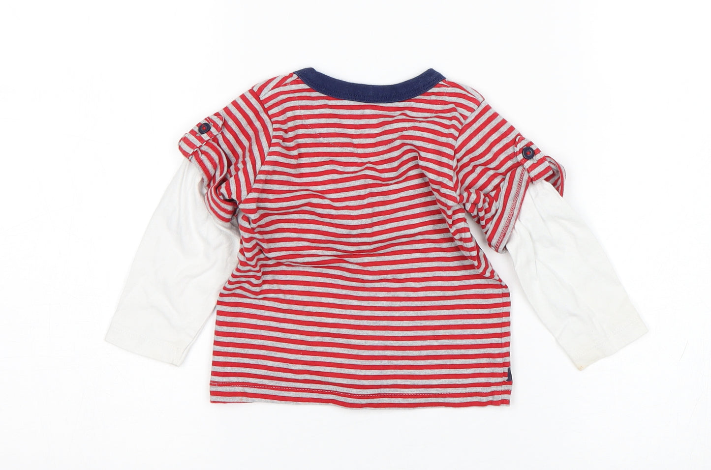 M&S Boys Multicoloured Striped  Basic T-Shirt Size 9-12 Months