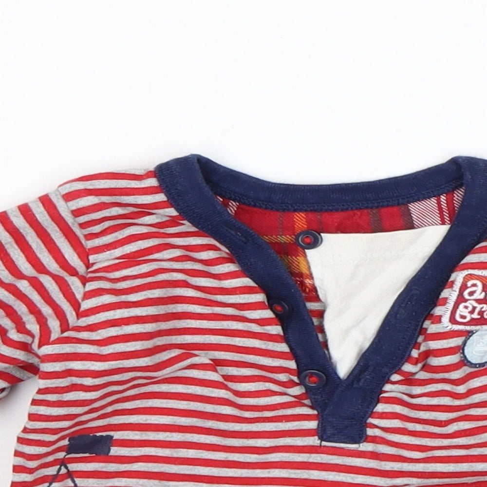 M&S Boys Multicoloured Striped  Basic T-Shirt Size 9-12 Months