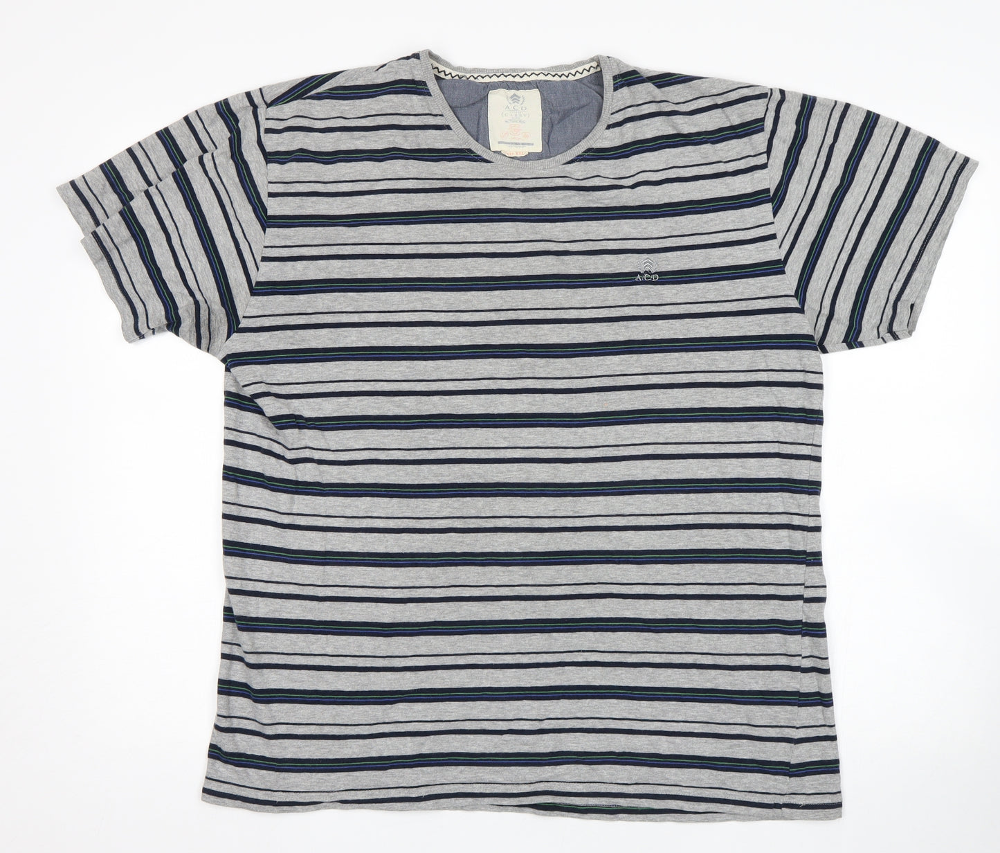 ACD Womens Multicoloured Striped  Basic T-Shirt Size 2XL