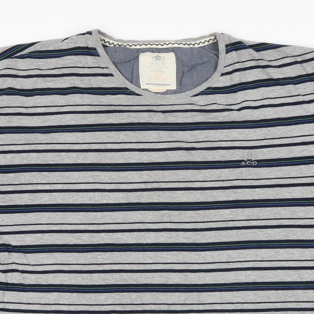 ACD Womens Multicoloured Striped  Basic T-Shirt Size 2XL