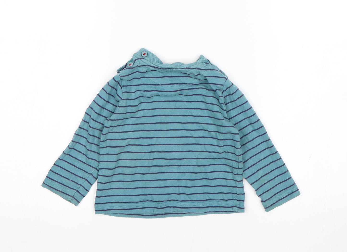 John Lewis Boys Green Striped  Basic T-Shirt Size 9-12 Months