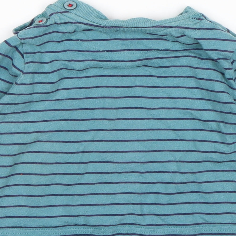 John Lewis Boys Green Striped  Basic T-Shirt Size 9-12 Months