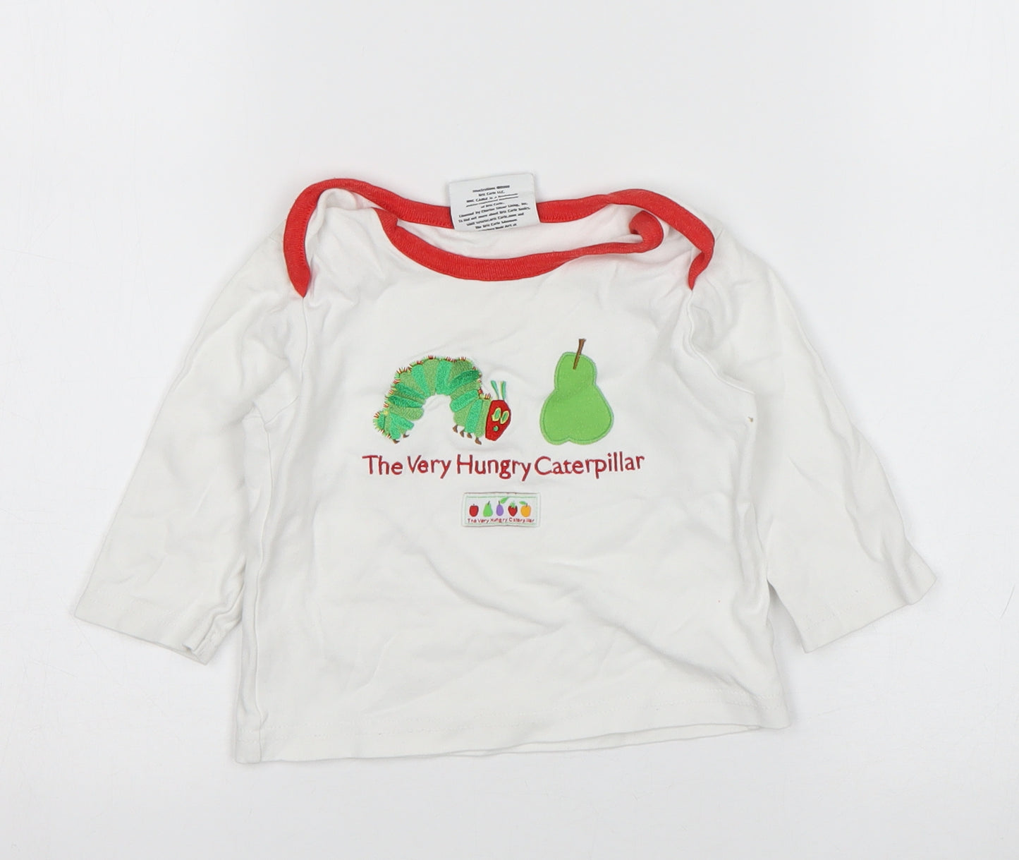 TU Baby White   Basic T-Shirt Size 9-12 Months  - The Hungry Caterpillar