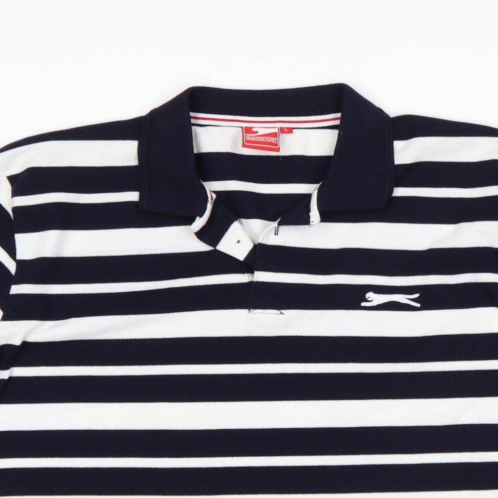 Slazanger Mens Multicoloured Striped   Polo Size L