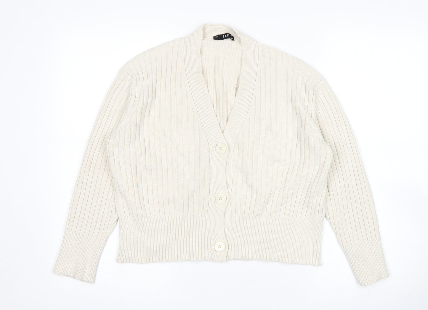 F&F Womens Beige   Cardigan Jumper Size 10