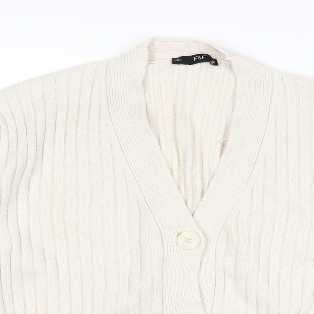 F&F Womens Beige   Cardigan Jumper Size 10