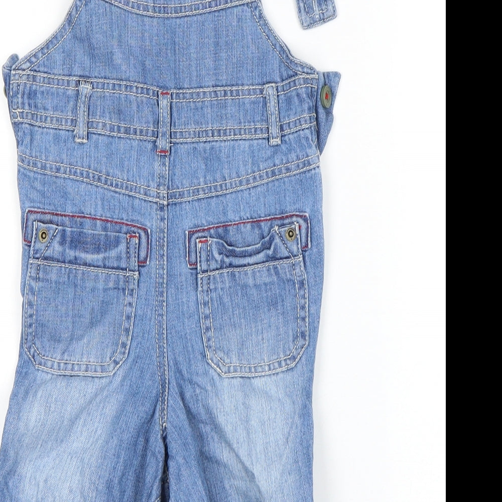 M&S Boys Blue   Dungaree One-Piece Size 9-12 Months