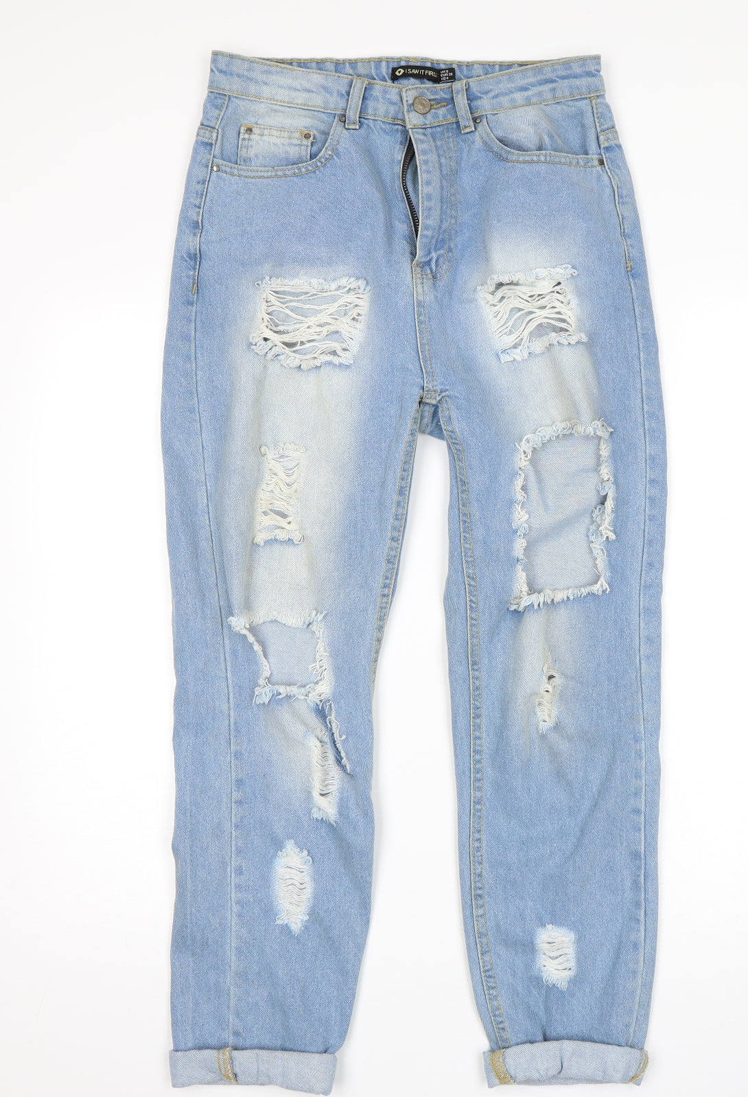 I SAW IT FIRST Womens Blue   Mom Jeans Size 8 L25 in