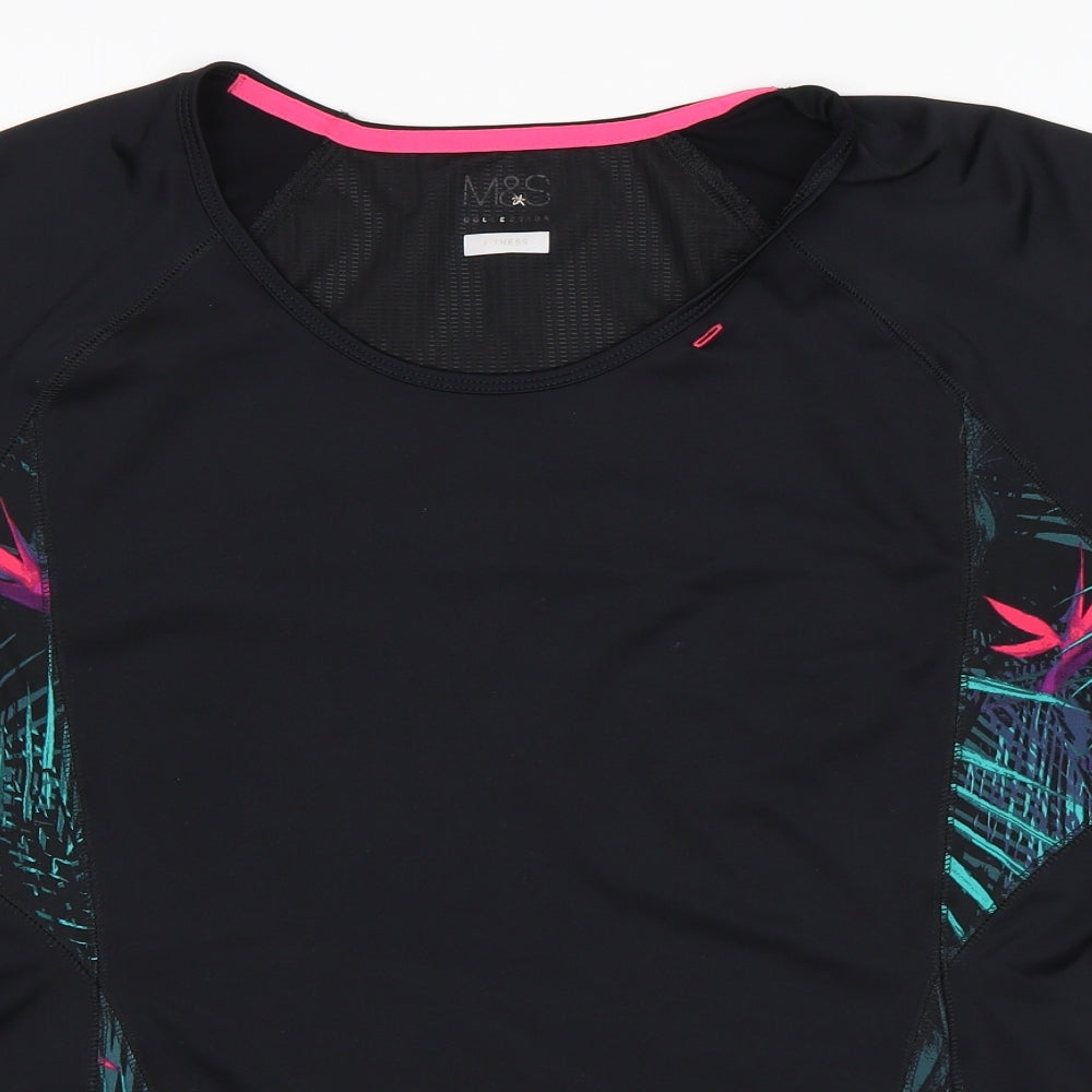 M&S Womens Black   Basic T-Shirt Size 22