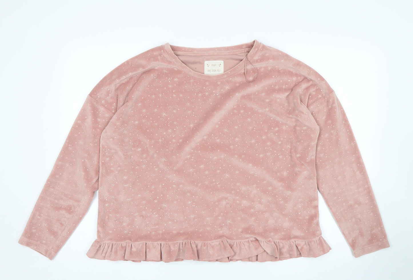 F&F Womens Pink   Top Pyjama Top Size 12