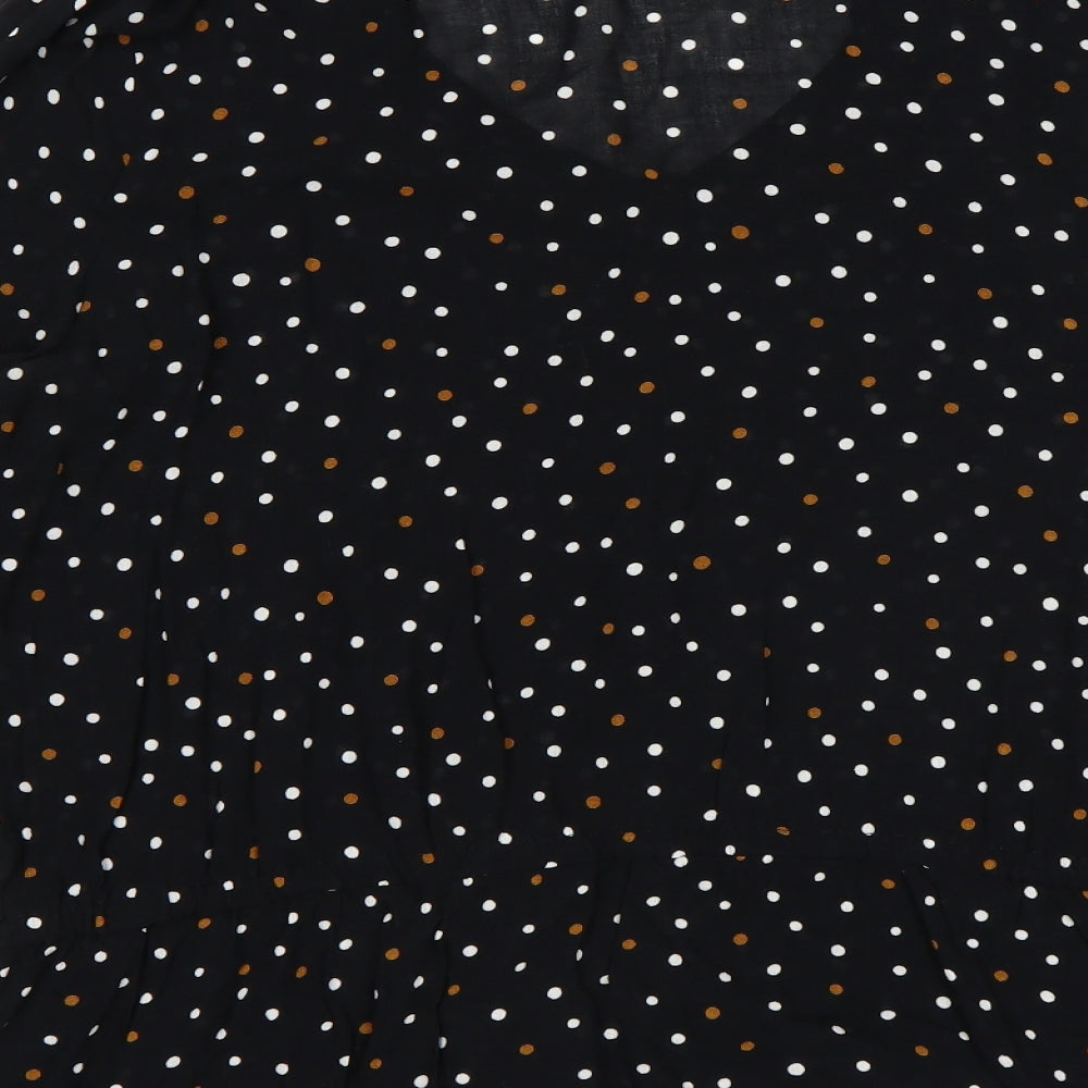 M&S Womens Black Polka Dot  Basic Blouse Size 18