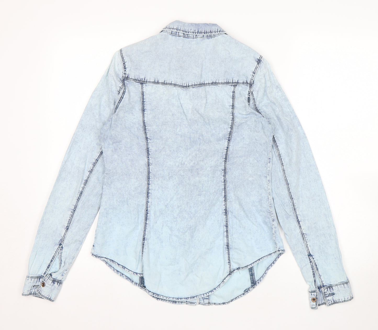 Denim Co Womens Blue  Denim Basic Button-Up Size 8