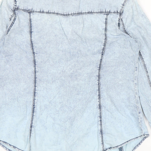 Denim Co Womens Blue  Denim Basic Button-Up Size 8