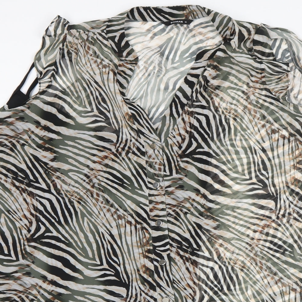 Roman Womens Multicoloured Animal Print  Basic Blouse Size 18
