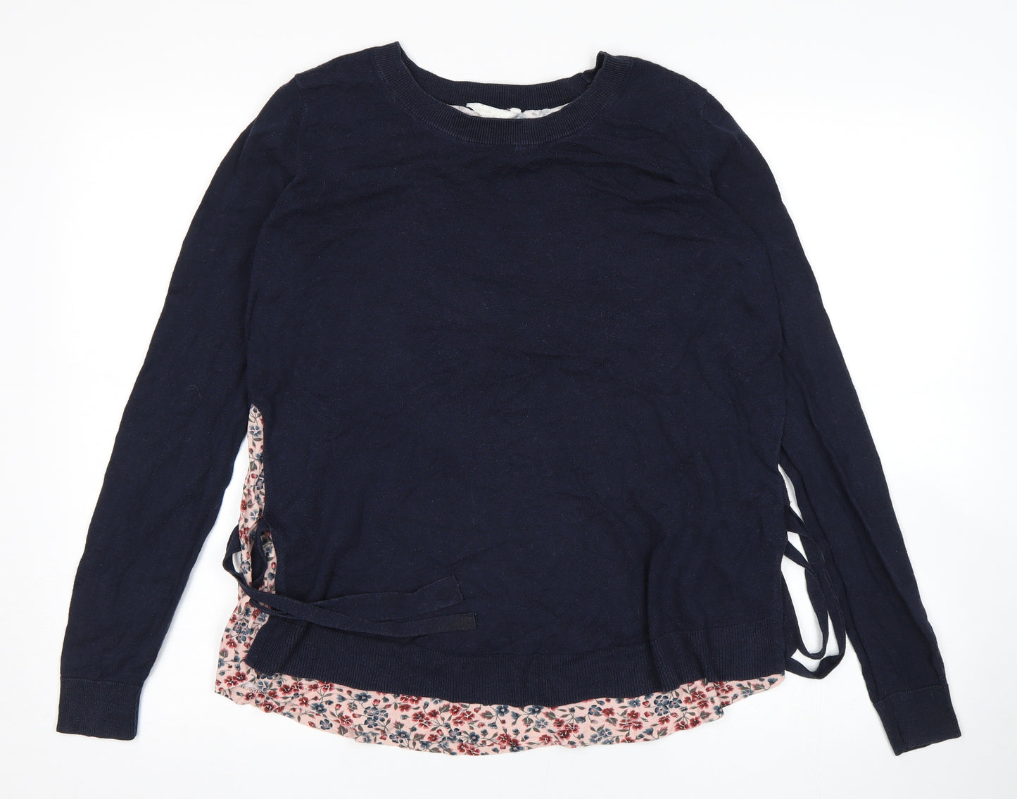 H&M Womens Blue Floral  Pullover Jumper Size M