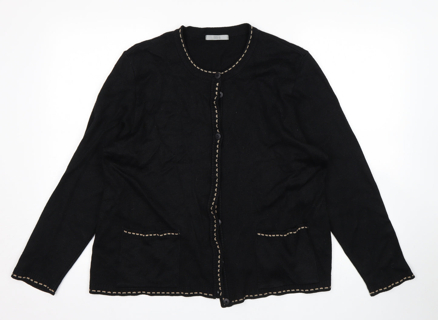 M&D Womens Black   Cardigan Jumper Size 20