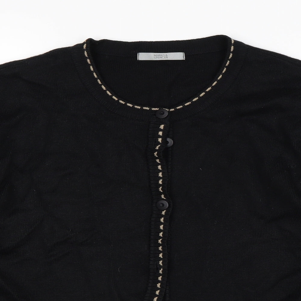 M&D Womens Black   Cardigan Jumper Size 20